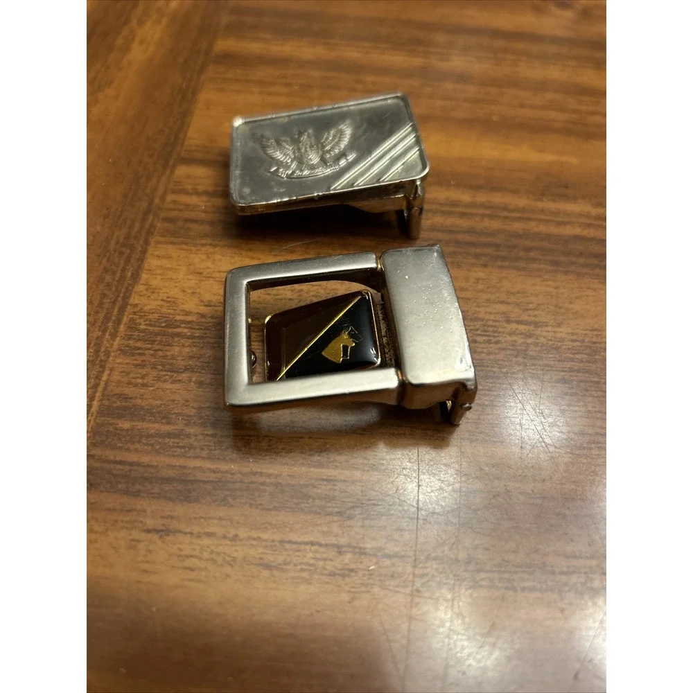Old Belt Buckle For Fabric Belts‎ Black Horses